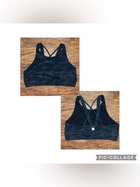 💞 EUC Vuori Women's Elevation Bra in Black Camo (?) - Sz Large